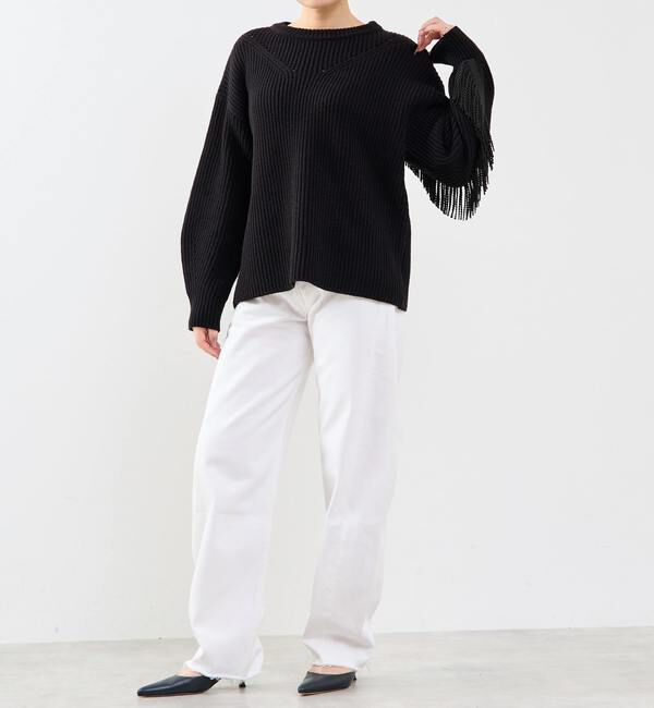 SOFFITTO「フリンジ付きニット」|ニット・セーター|