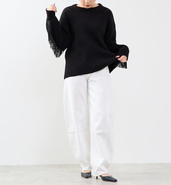 SOFFITTO「フリンジ付きニット」|ニット・セーター|
