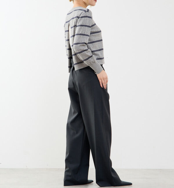 SOFFITTO「【A_/エース】コットンカシミアボーダーニット」|ニット・セーター|