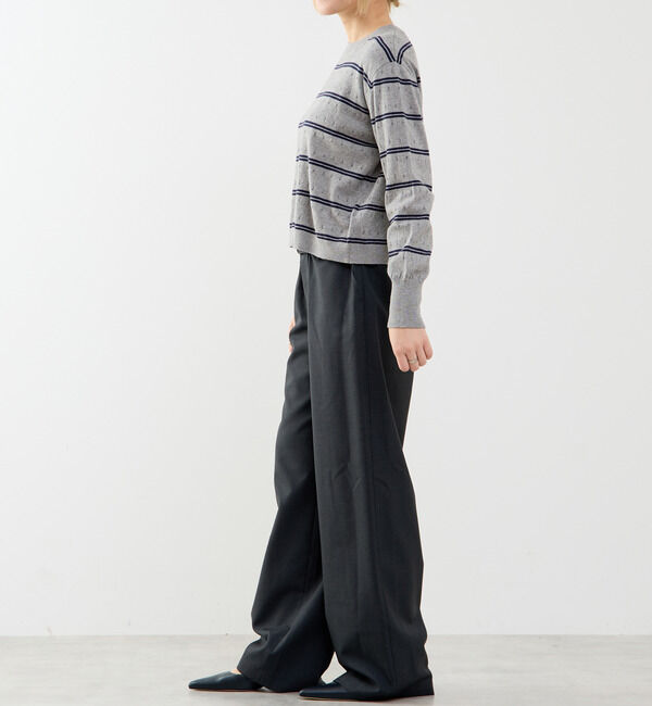 SOFFITTO「【A_/エース】コットンカシミアボーダーニット」|ニット・セーター|