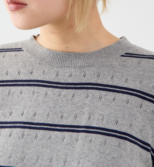 SOFFITTO「【A_/エース】コットンカシミアボーダーニット」|ニット・セーター|