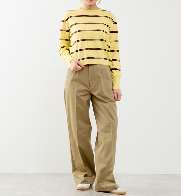 SOFFITTO「【A_/エース】コットンカシミアボーダーニット」|ニット・セーター|