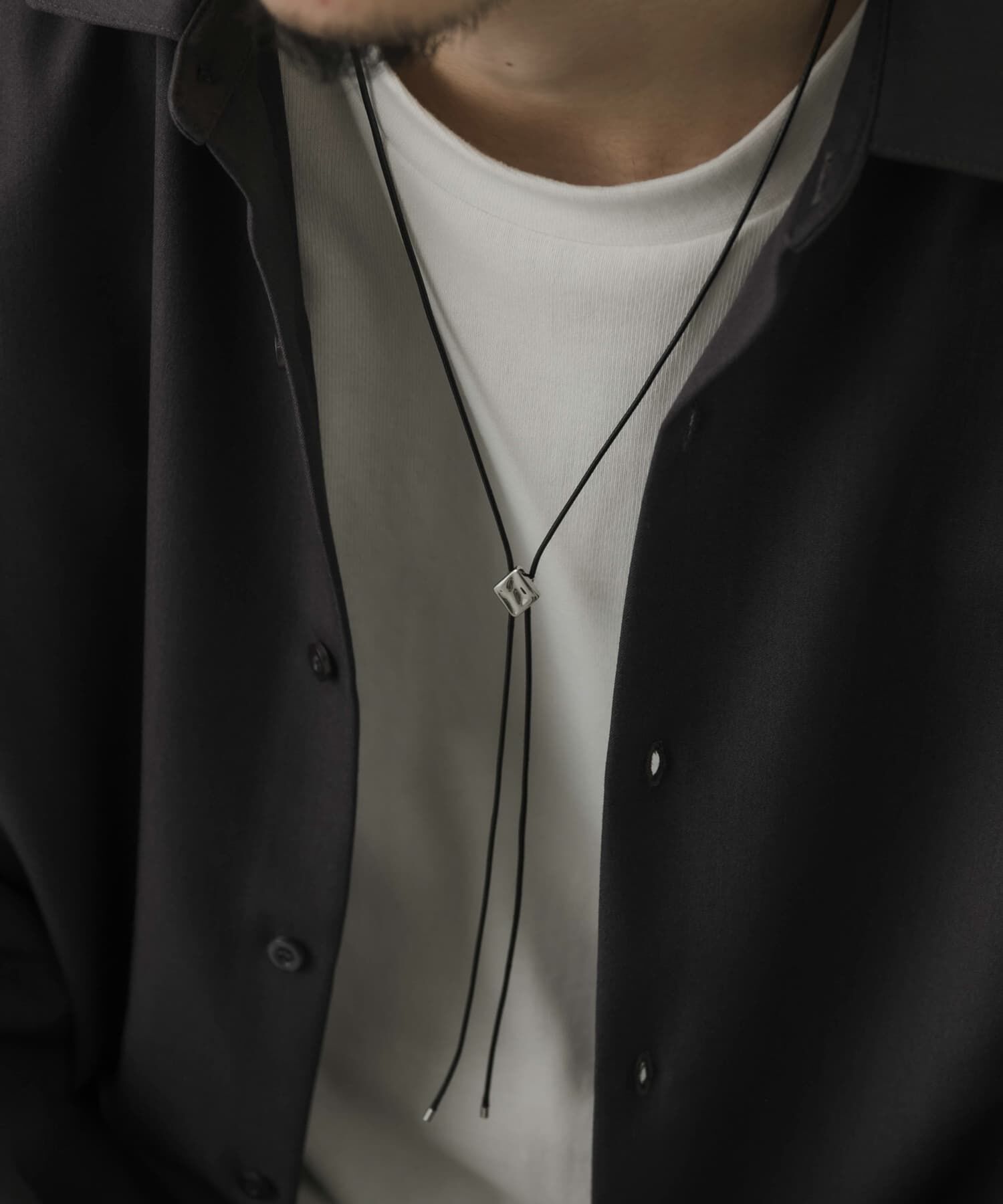 SMELLY「メタルトップコードループタイネックレス」|ネックレス|シルバー系その他