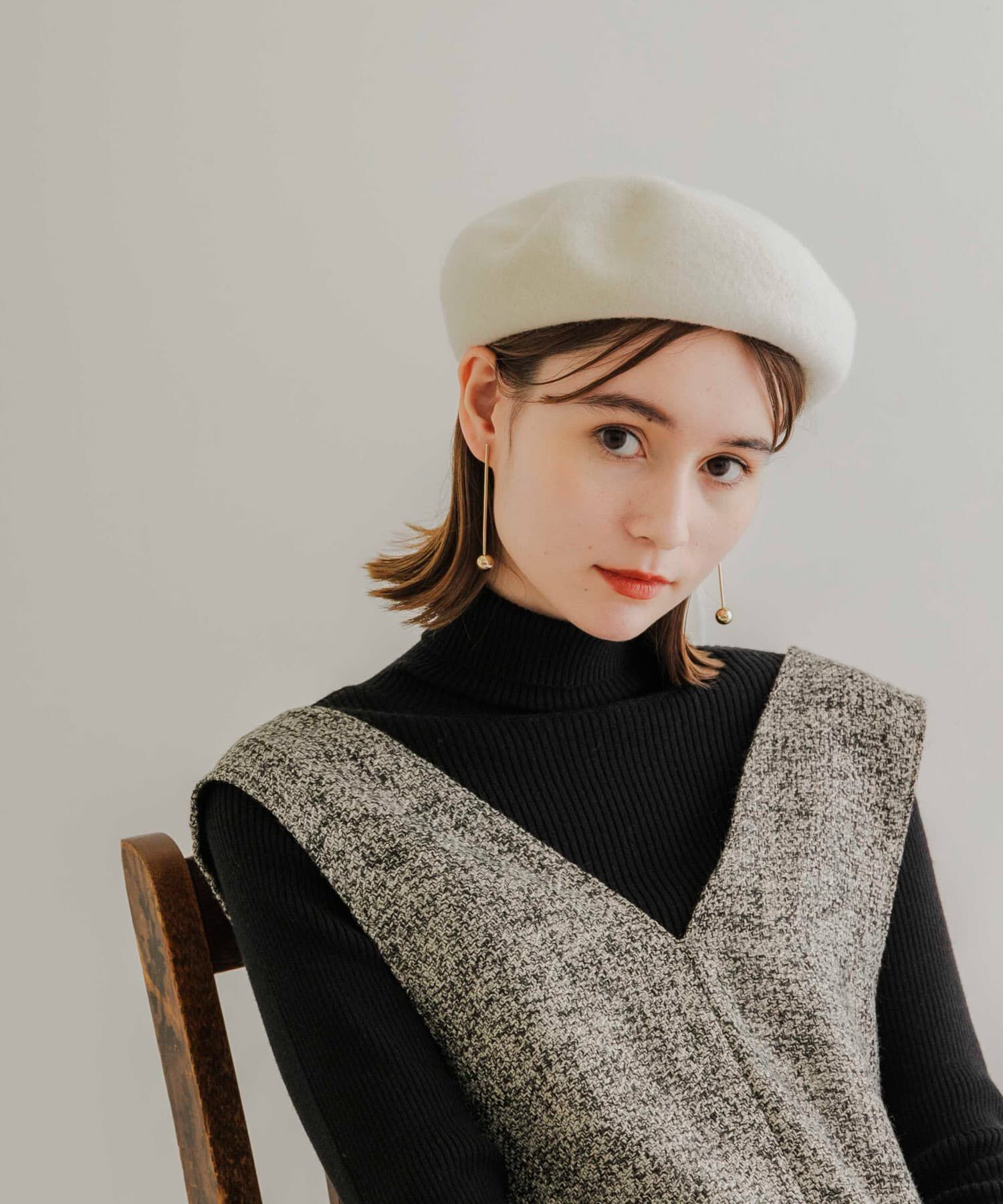 SMELLY「シンプルバスクベレー」|ハンチング・ベレー帽|