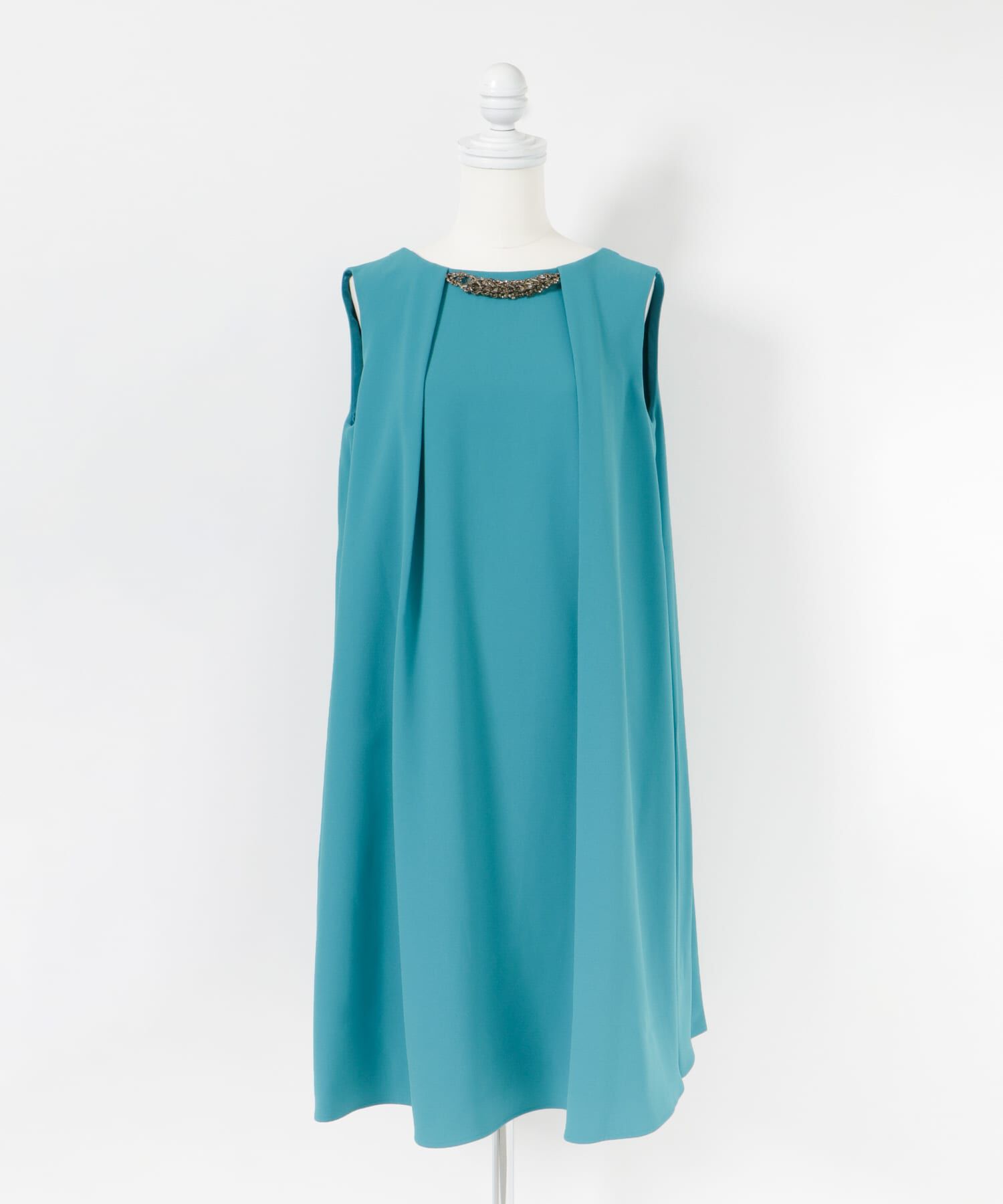 URBAN RESEARCH ROSSO「ビジュー付タックフレアードレス&there4;」|ワンピース|ブルー