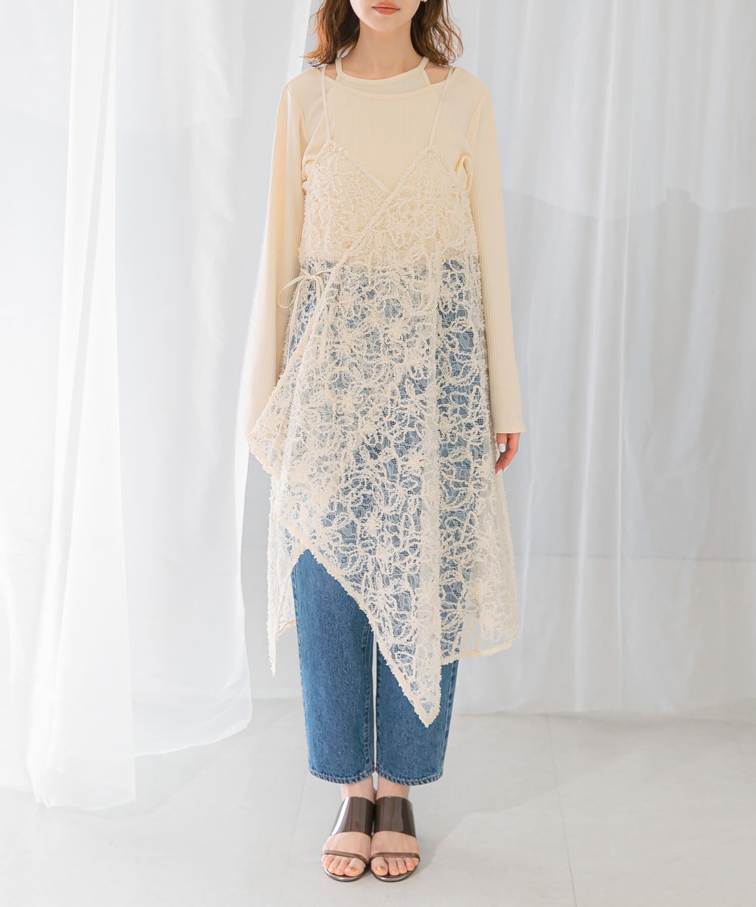 URBAN RESEARCH ROSSO「レースデザインキャミワンピース」|ワンピース|