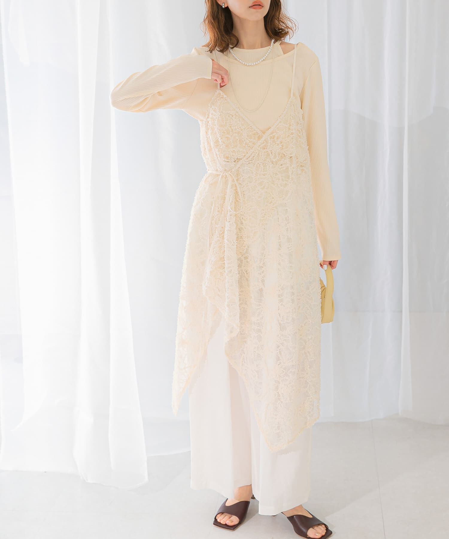 URBAN RESEARCH ROSSO「レースデザインキャミワンピース」|ワンピース|