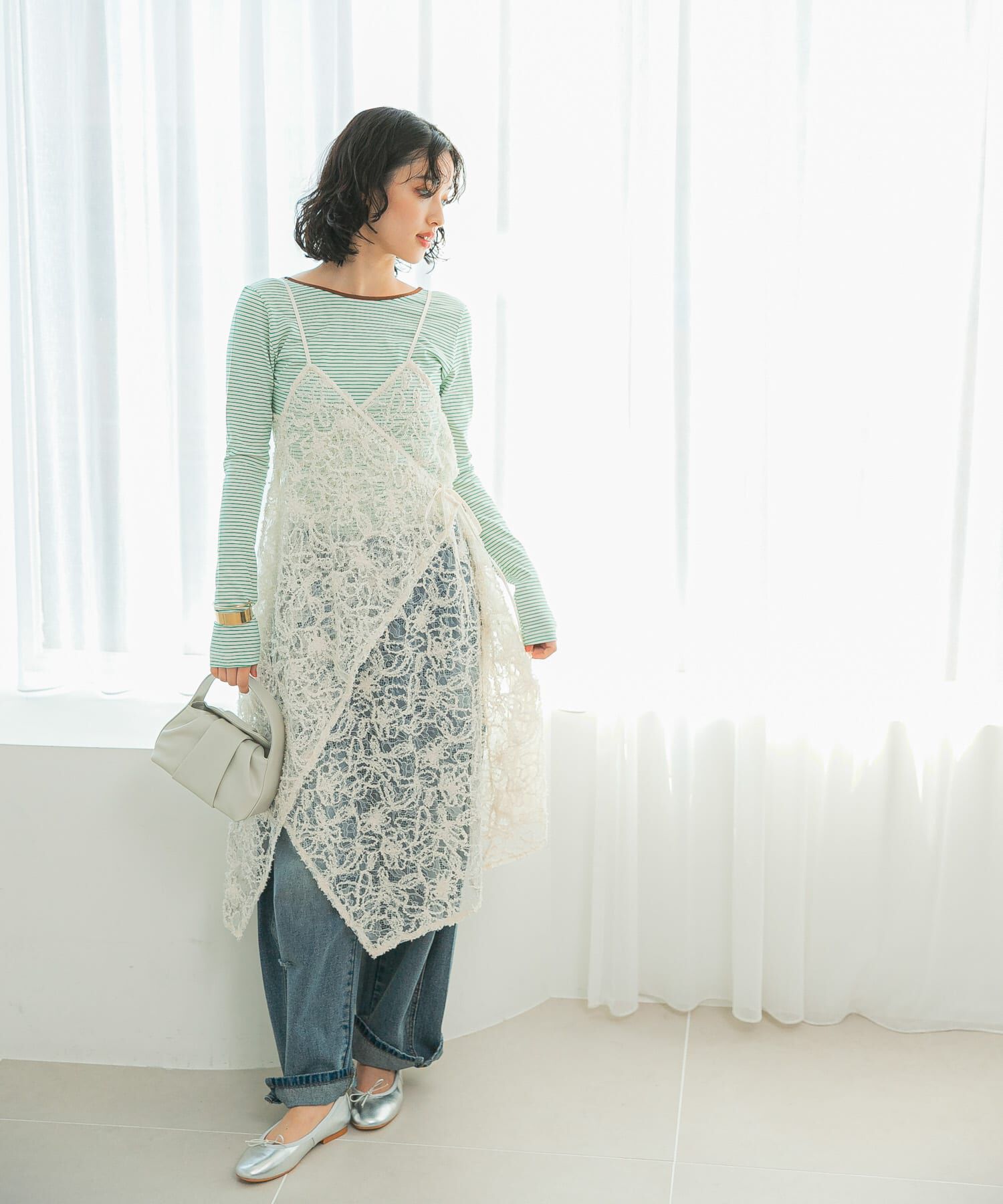 URBAN RESEARCH ROSSO「レースデザインキャミワンピース」|ワンピース|