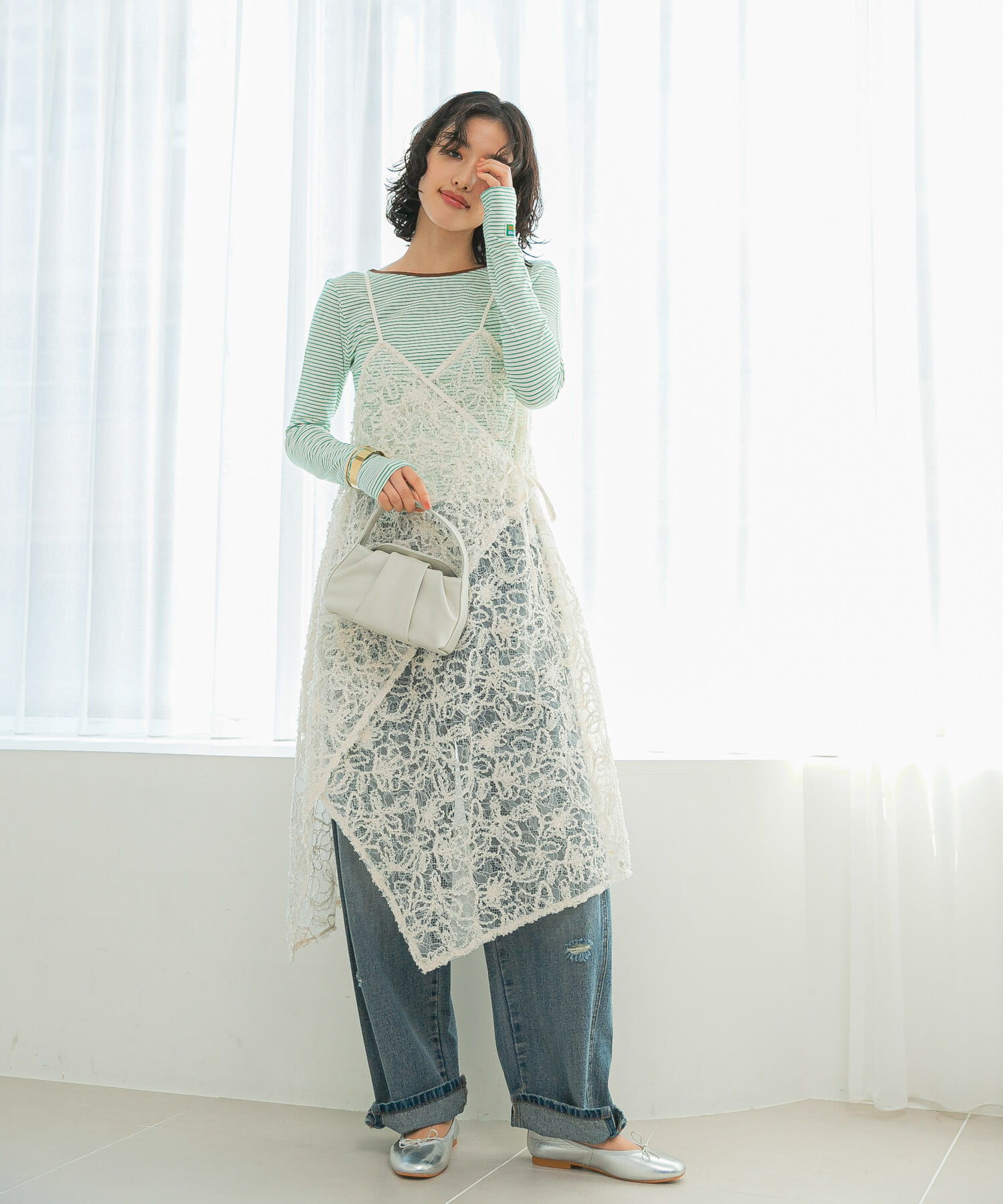 URBAN RESEARCH ROSSO「レースデザインキャミワンピース」|ワンピース|