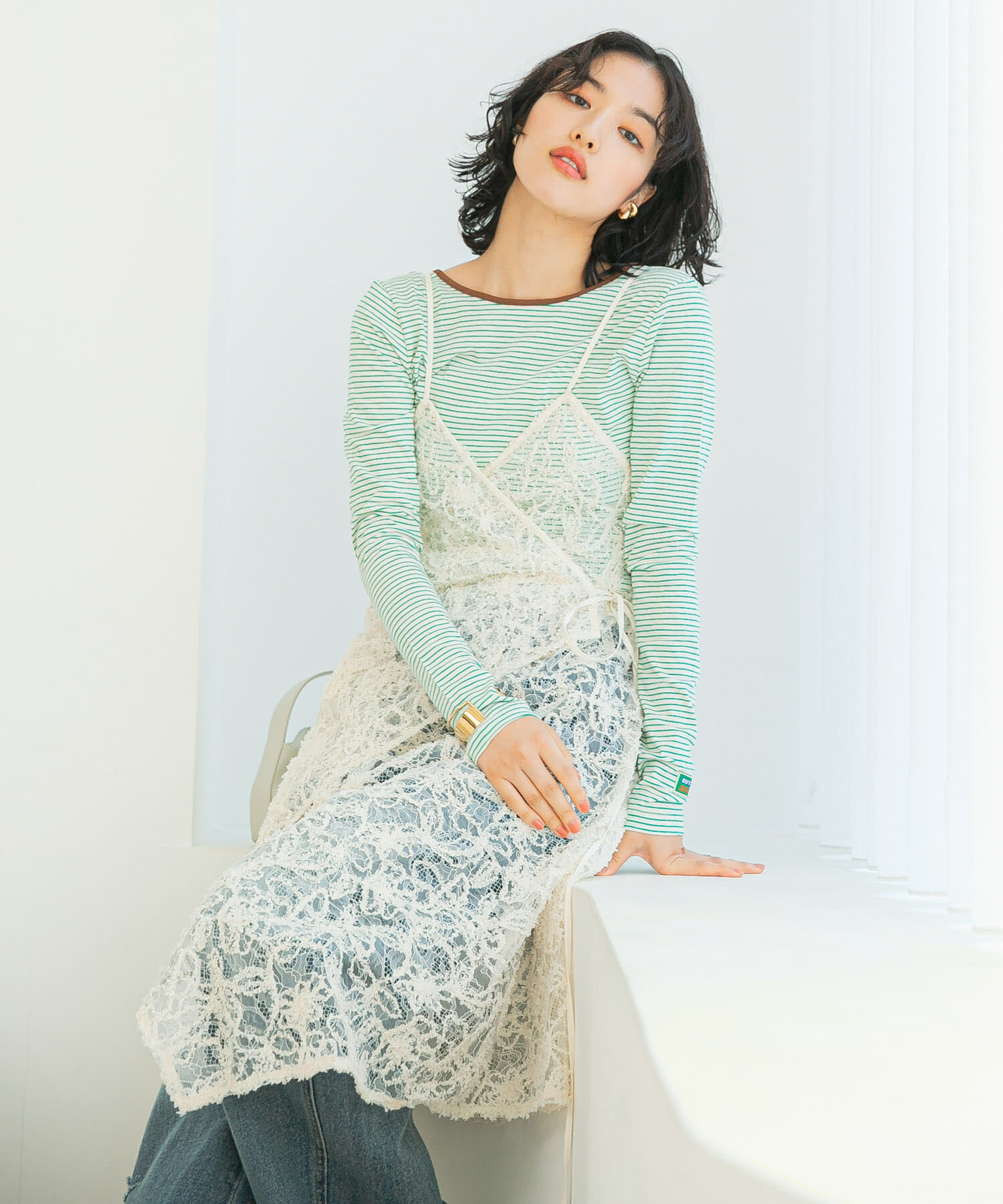 URBAN RESEARCH ROSSO「レースデザインキャミワンピース」|ワンピース|