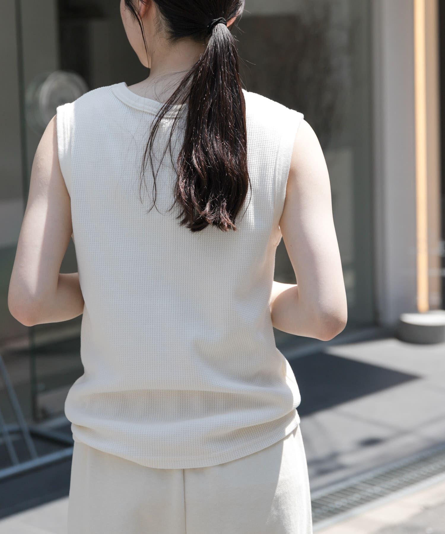 URBAN RESEARCH DOORS「FORK&SPOON　ミニワッフルノースリーブTシャツ」|Tシャツ・カットソー|