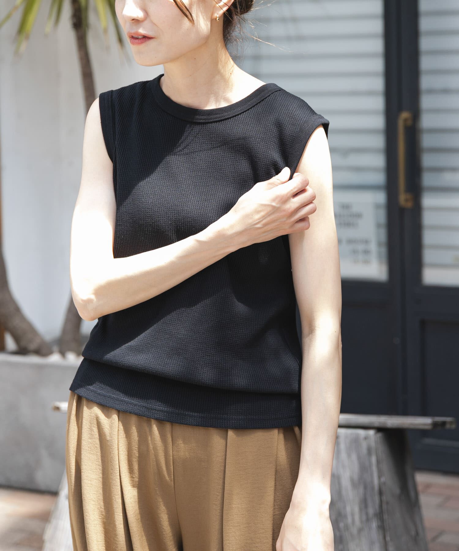 URBAN RESEARCH DOORS「FORK&SPOON　ミニワッフルノースリーブTシャツ」|Tシャツ・カットソー|