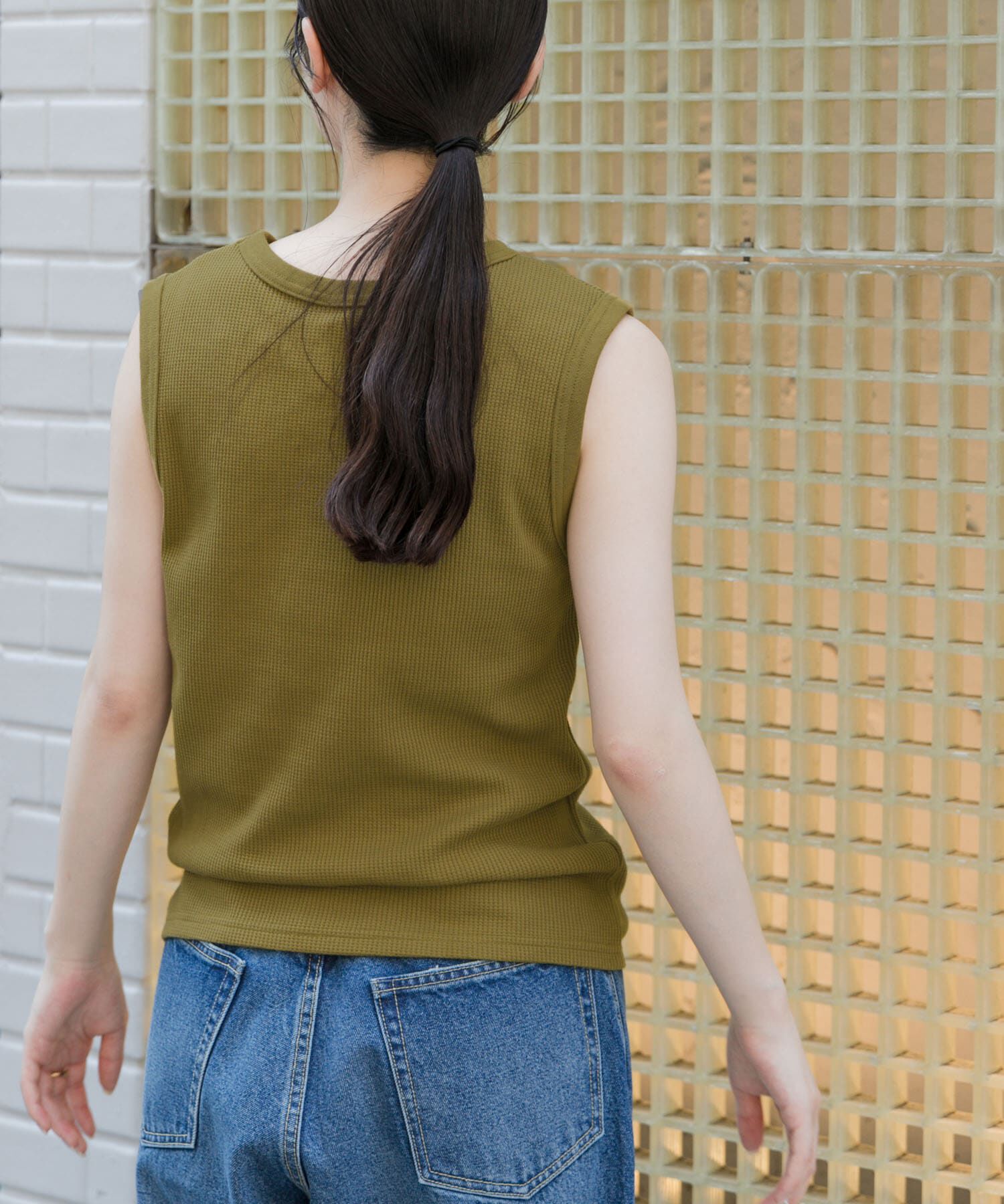 URBAN RESEARCH DOORS「FORK&SPOON　ミニワッフルノースリーブTシャツ」|Tシャツ・カットソー|