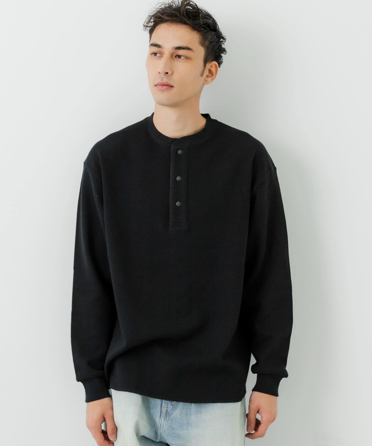 URBAN RESEARCH「『UR TECH』度詰めワッフルヘンリーロングスリーブ」|Tシャツ・カットソー|