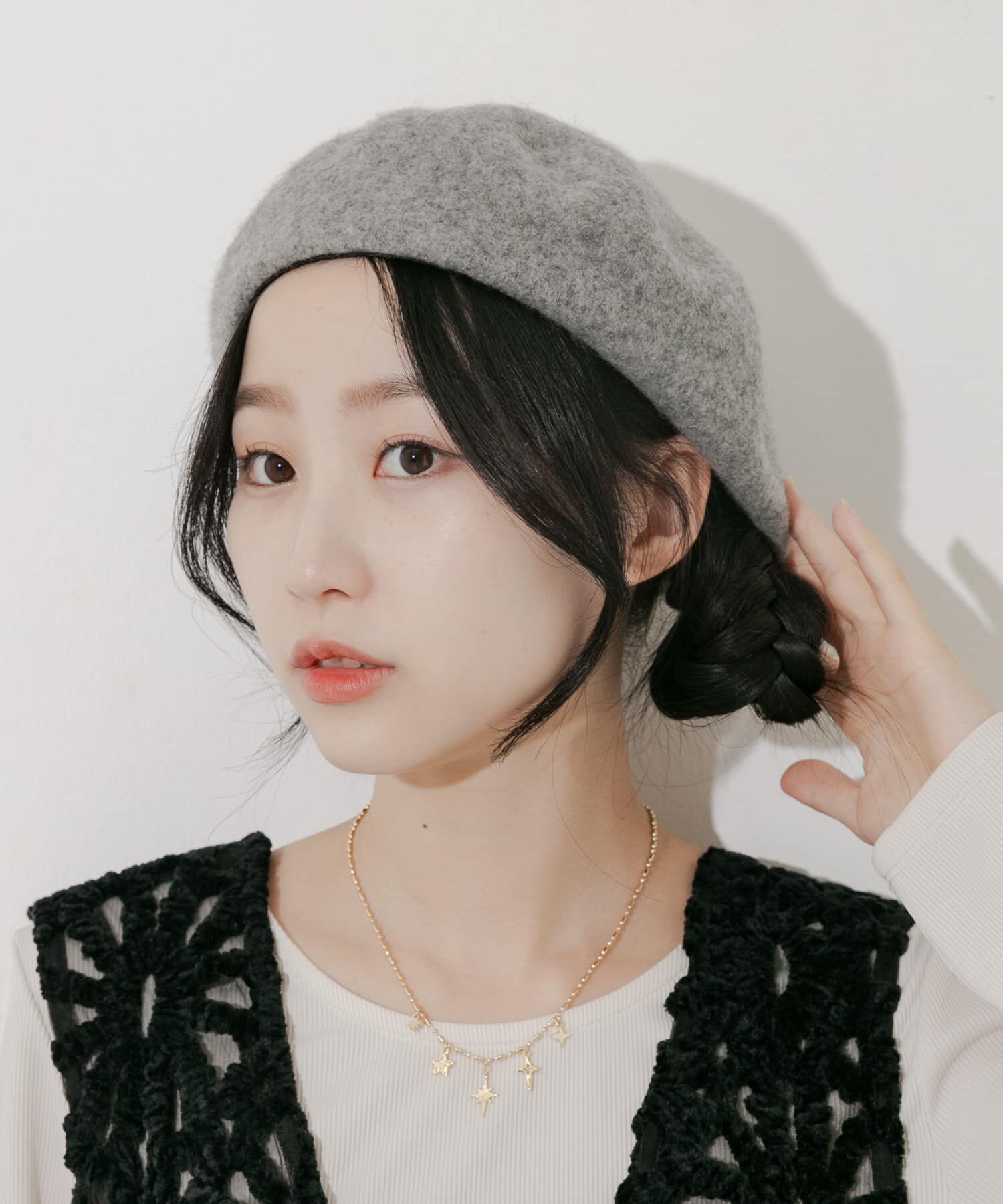 SMELLY「シンプルバスクベレー」|ハンチング・ベレー帽|グレー