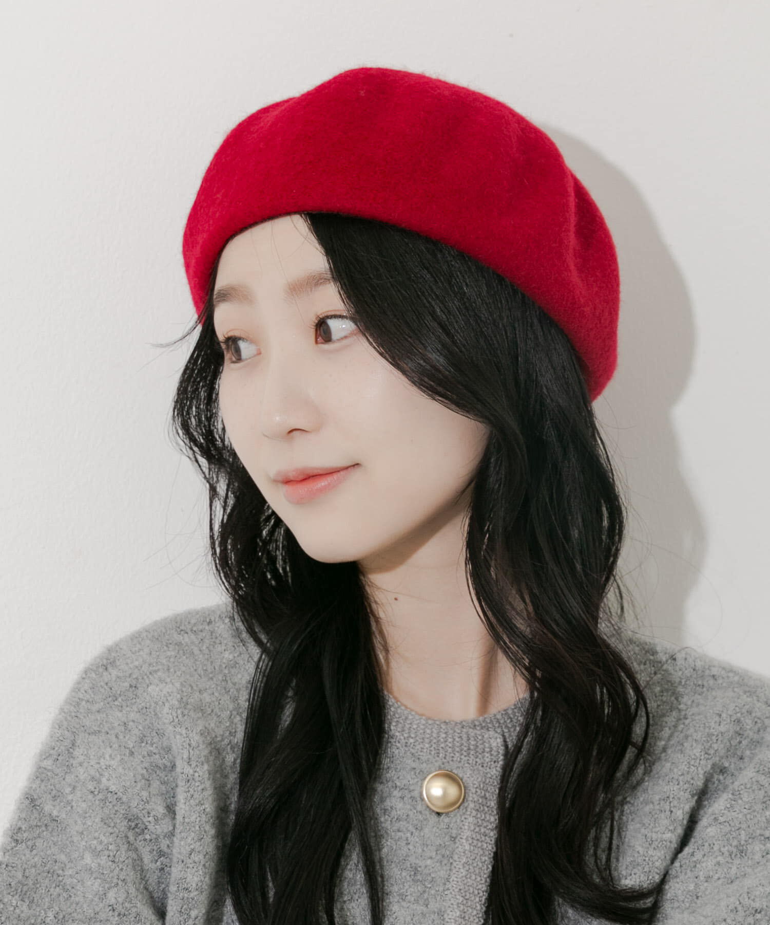 SMELLY「シンプルバスクベレー」|ハンチング・ベレー帽|レッド