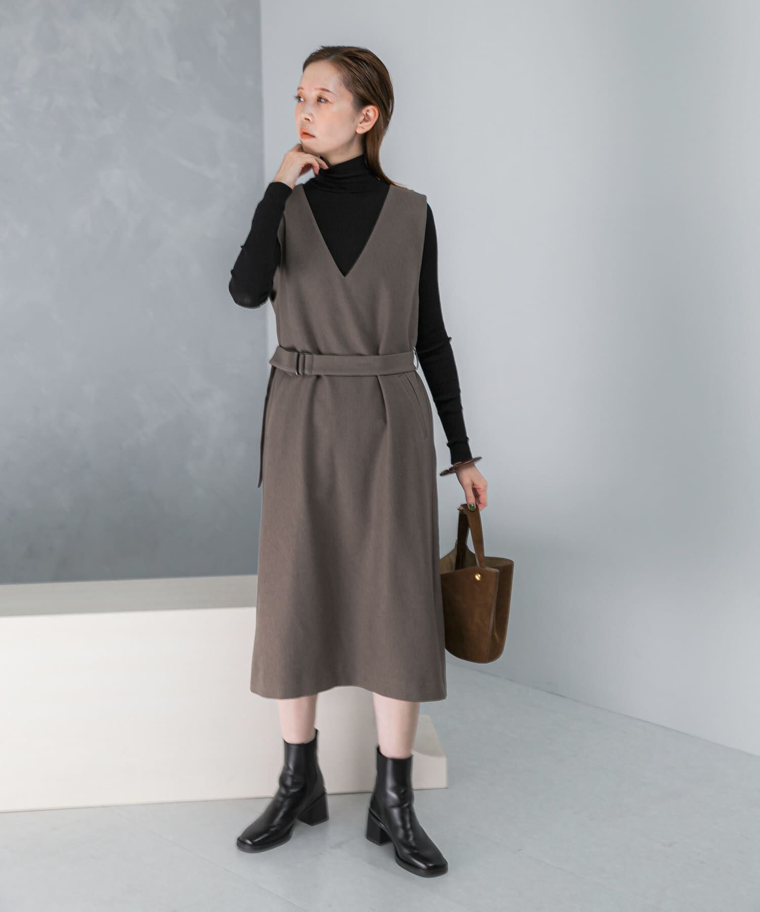 URBAN RESEARCH ROSSO「『UR TECH』　 ジャンパーワンピース」|ワンピース|