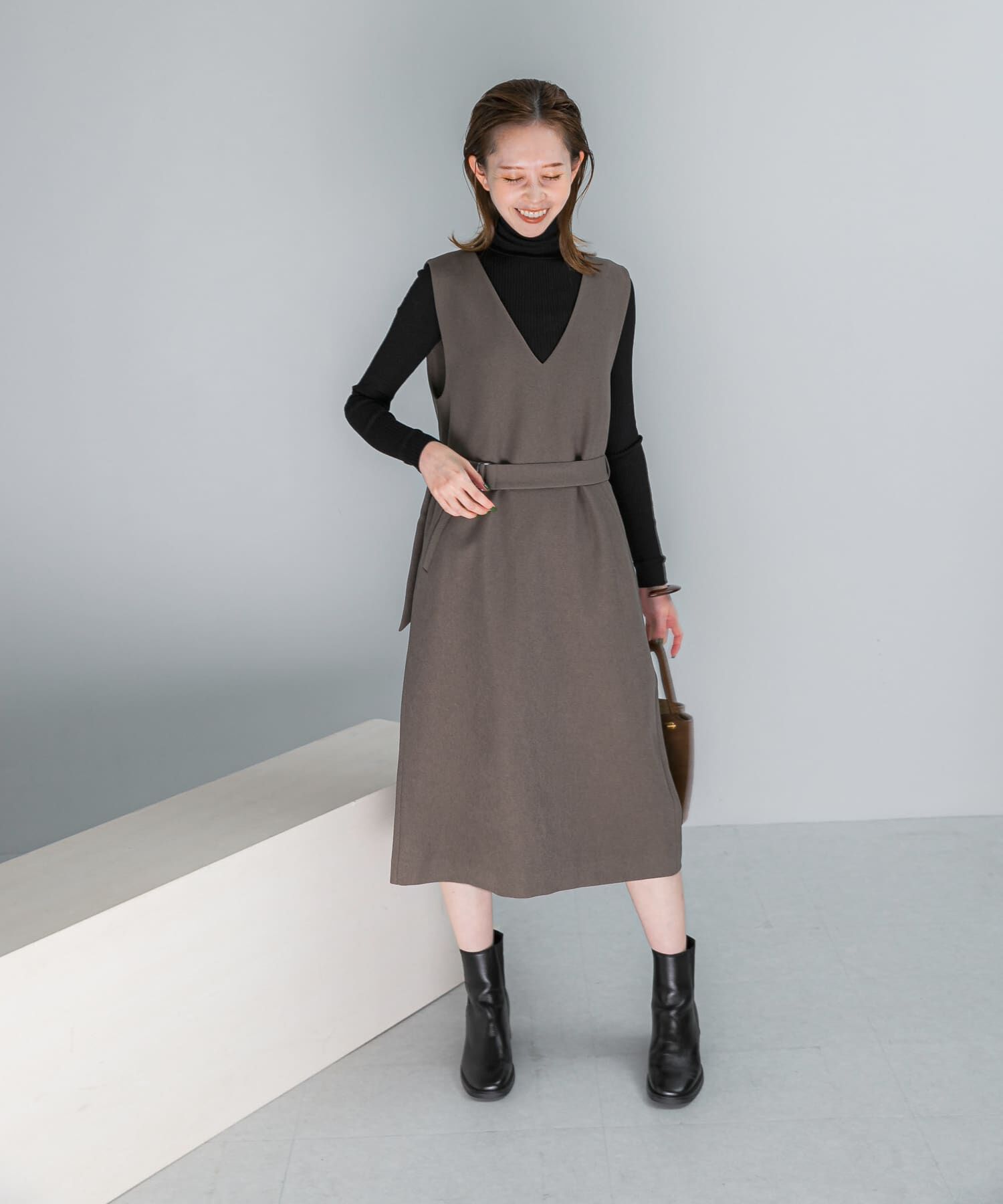 URBAN RESEARCH ROSSO「『UR TECH』　 ジャンパーワンピース」|ワンピース|