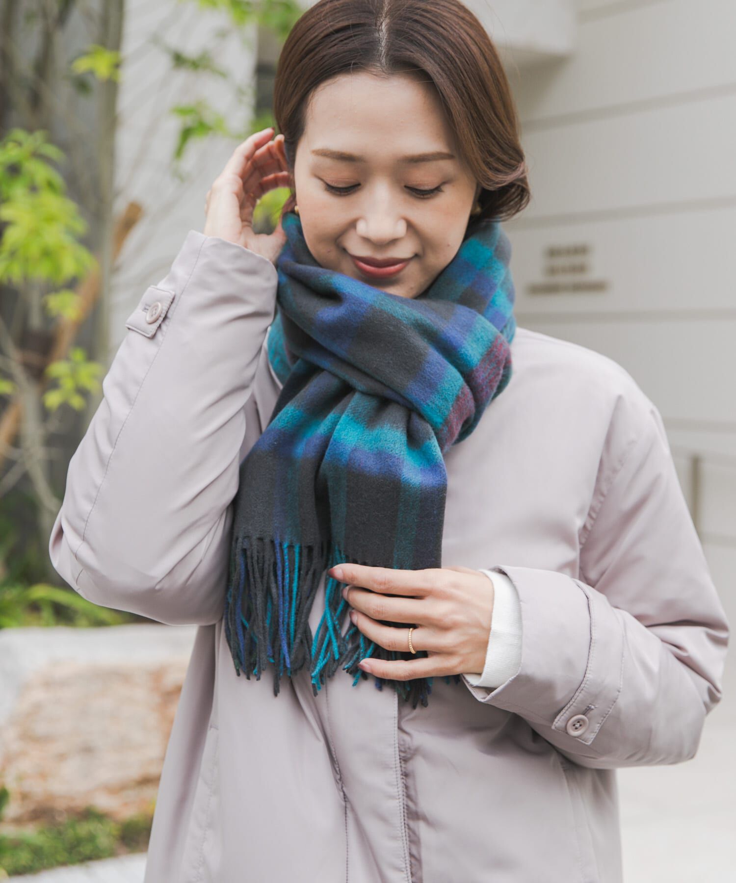 URBAN RESEARCH DOORS「ウールチェックストール」|ストール|