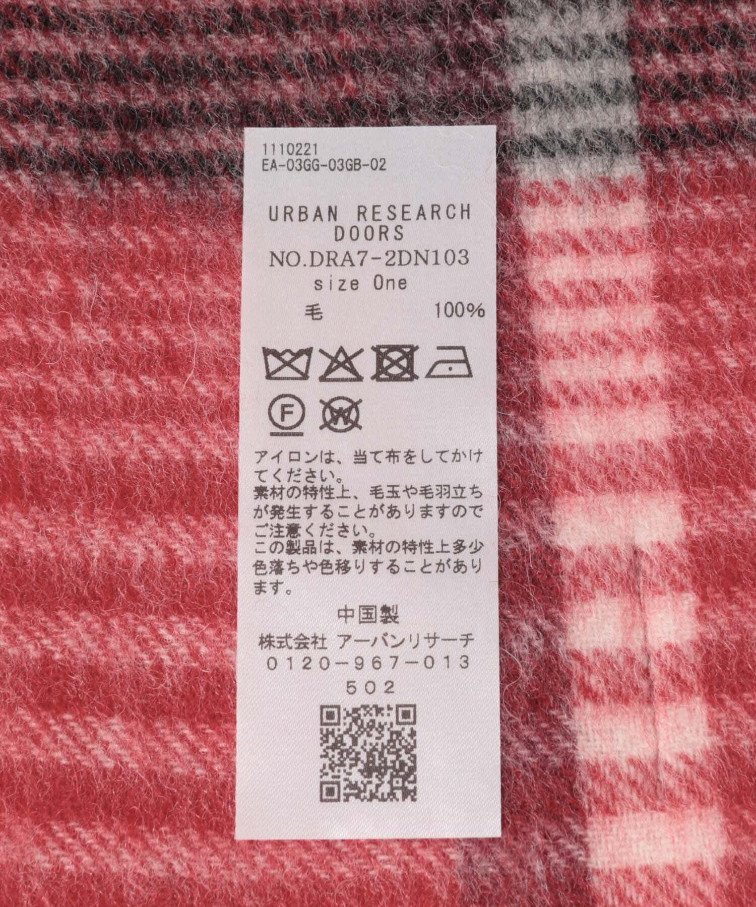 URBAN RESEARCH DOORS「ウールチェックストール」|ストール|