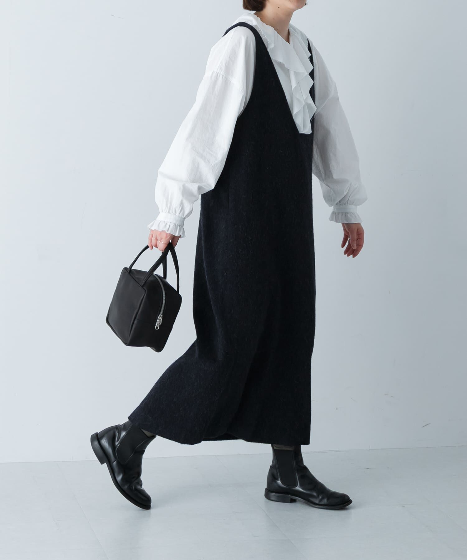 かぐれ「Vネックウールシャギーワンピース」|ワンピース|