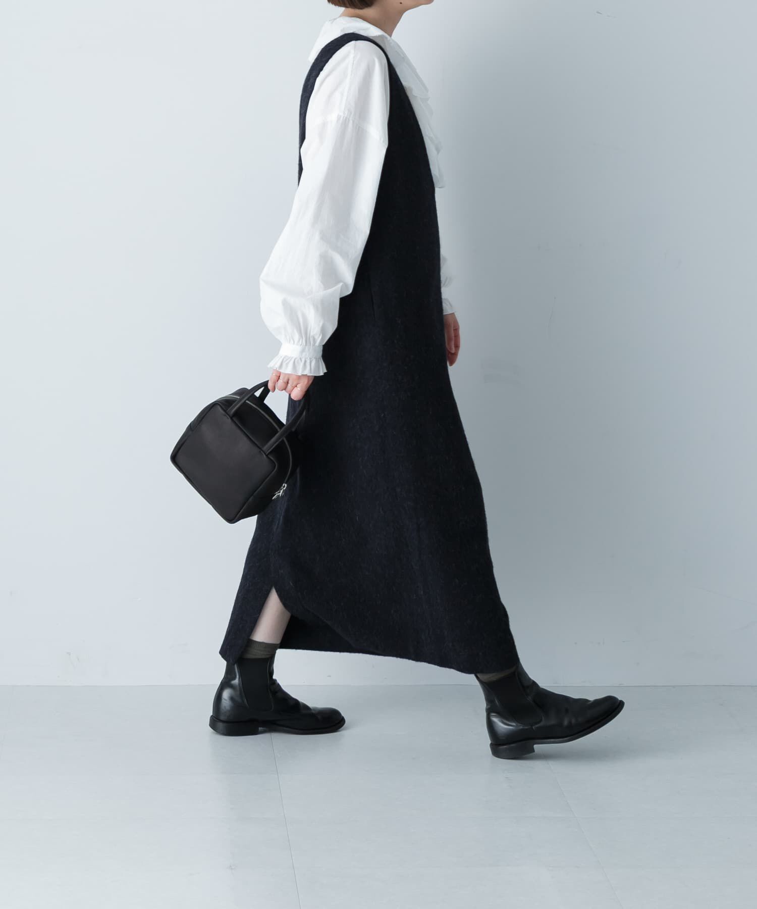 かぐれ「Vネックウールシャギーワンピース」|ワンピース|