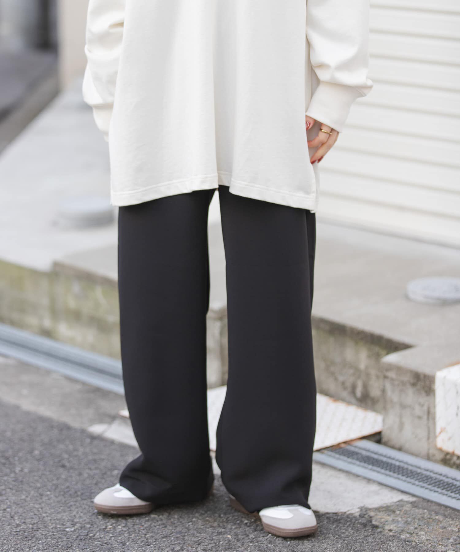 URBAN RESEARCH DOORS「FORK&SPOON　ダブルクロスイージーパンツ」|その他|ブラック