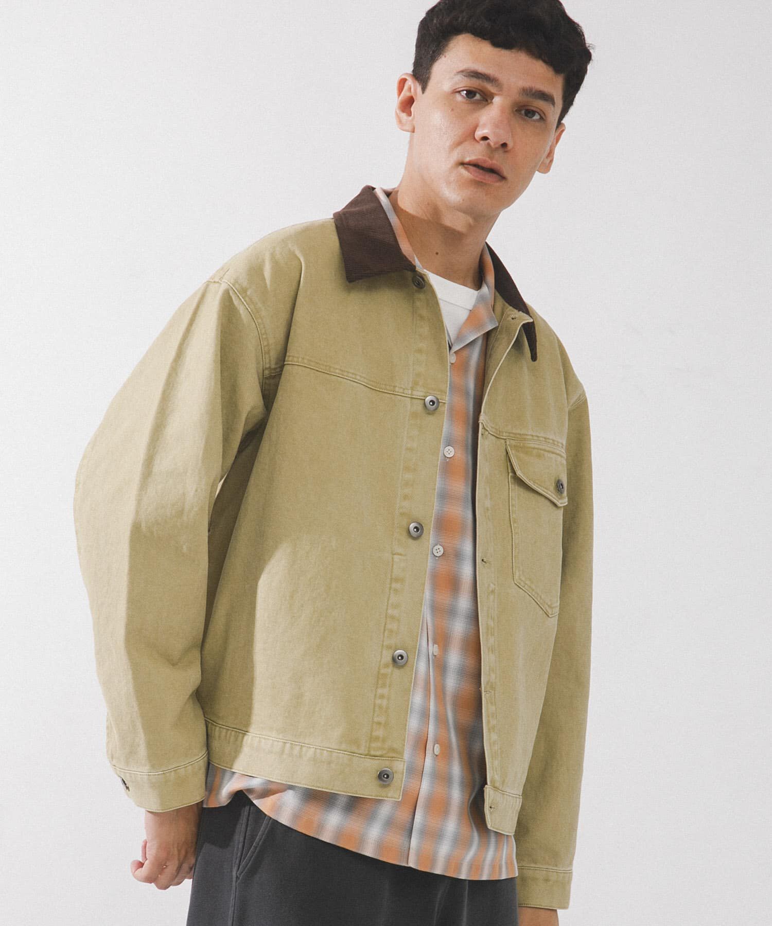 Sonny Label 「ウォッシュドツイル襟切替ジャケット」|ブルゾン・スタジャン|ベージュ