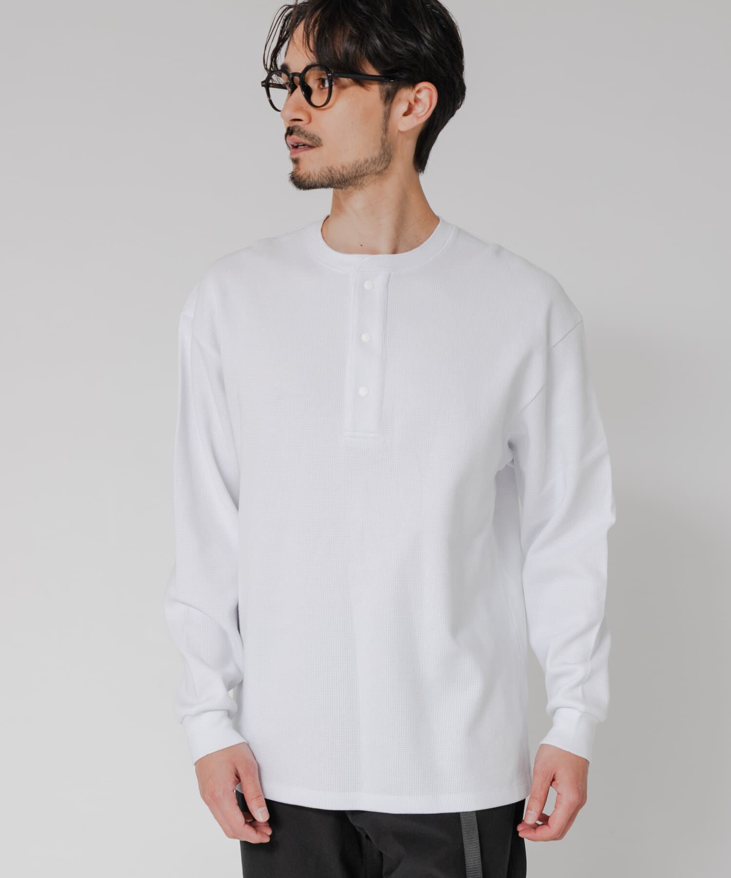 URBAN RESEARCH「『UR TECH』度詰めワッフルヘンリーロングスリーブ」|Tシャツ・カットソー|