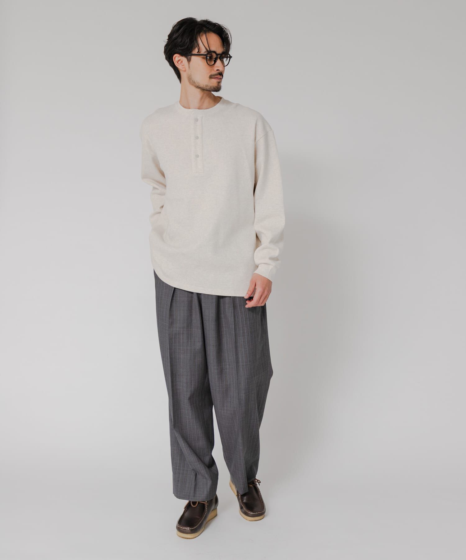 URBAN RESEARCH「『UR TECH』度詰めワッフルヘンリーロングスリーブ」|Tシャツ・カットソー|