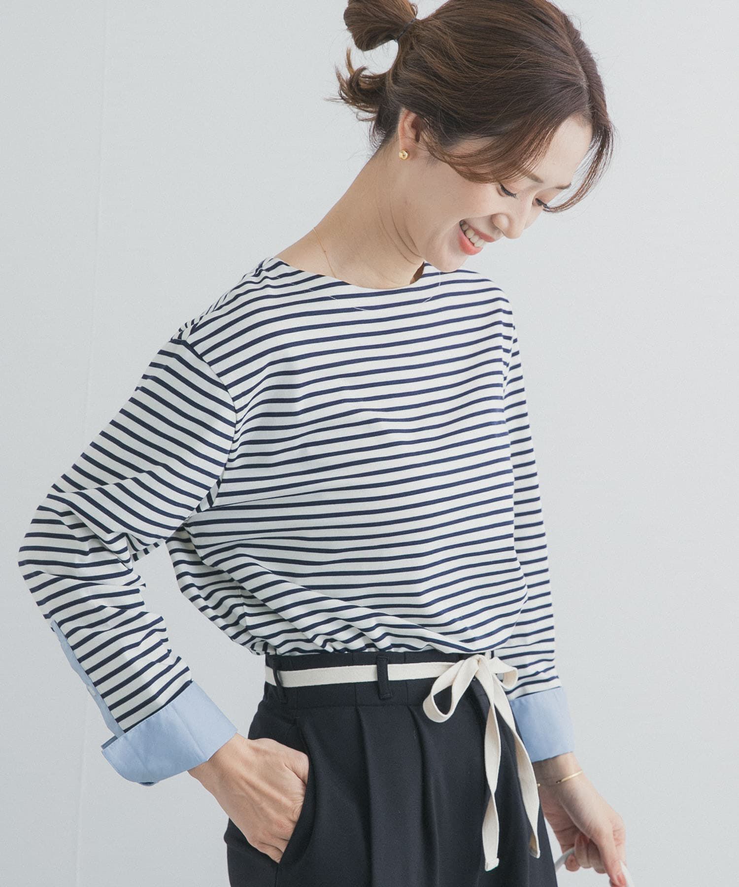 URBAN RESEARCH DOORS「カフスドッキングボーダープルオーバー」|Tシャツ・カットソー|