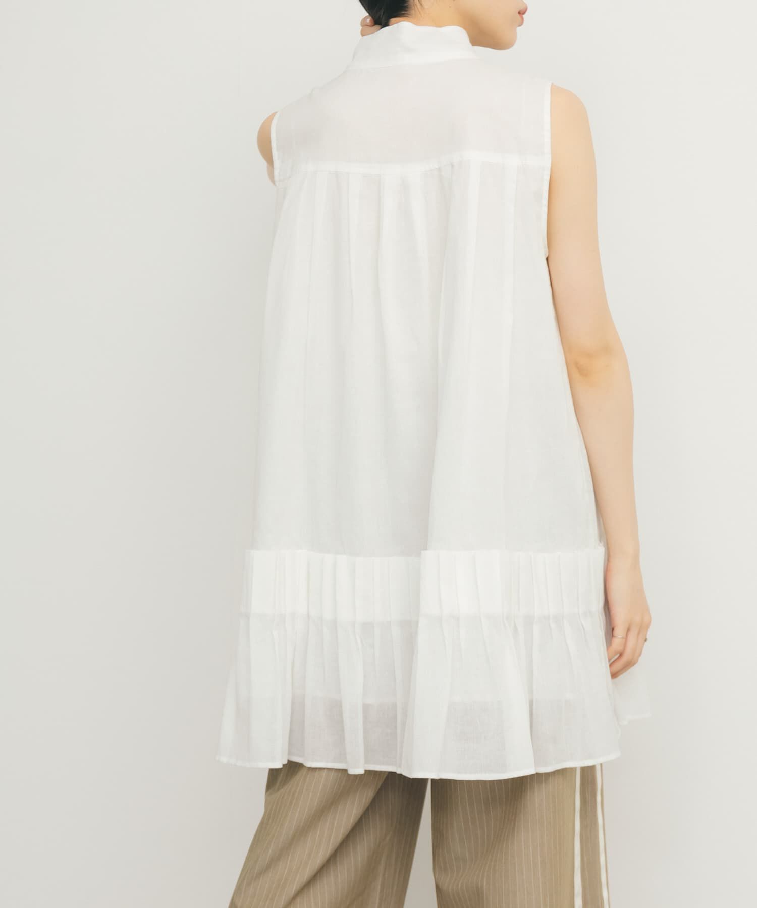  「スリーブレスタックプリーツワンピース」|ワンピース|