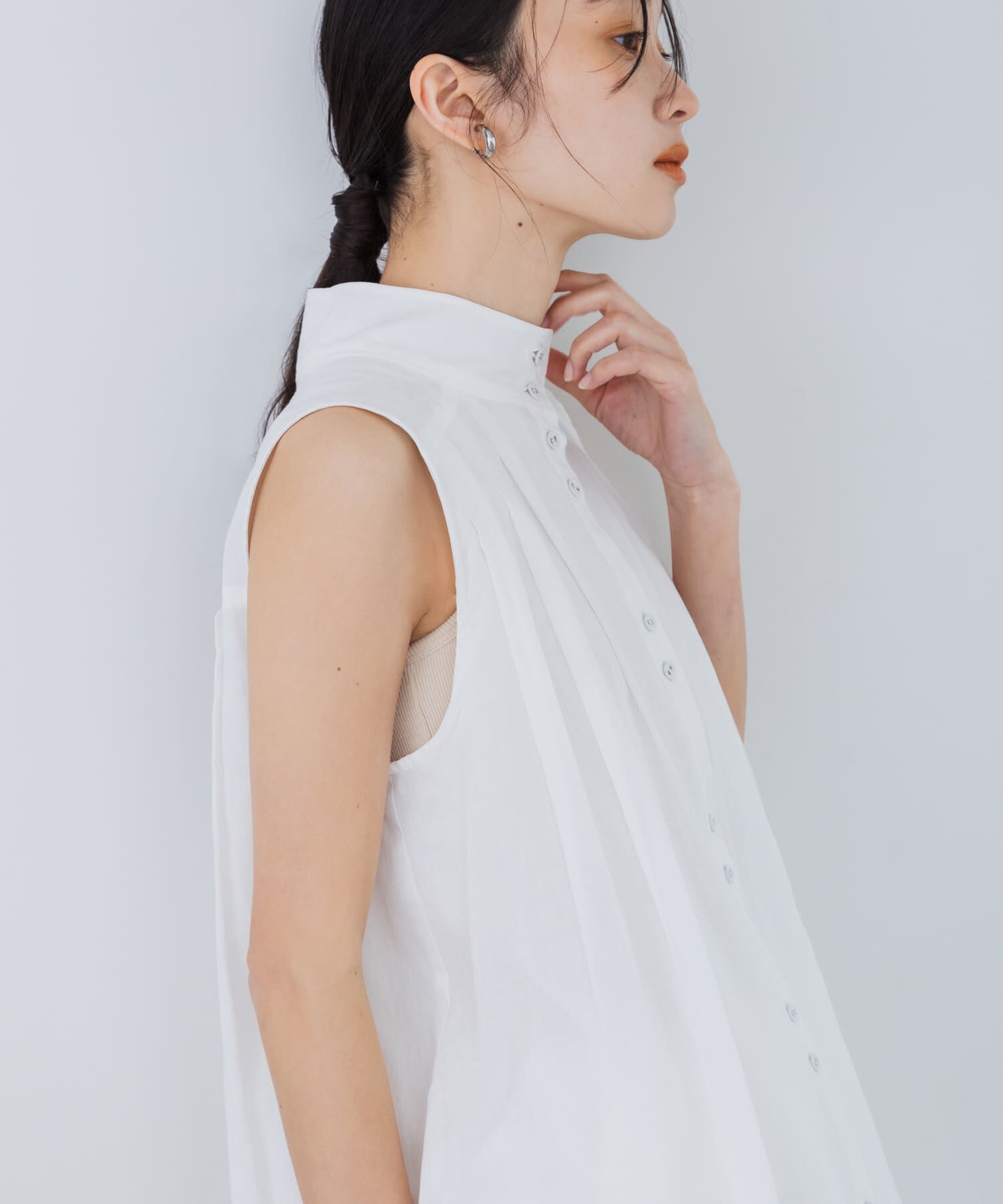  「スリーブレスタックプリーツワンピース」|ワンピース|