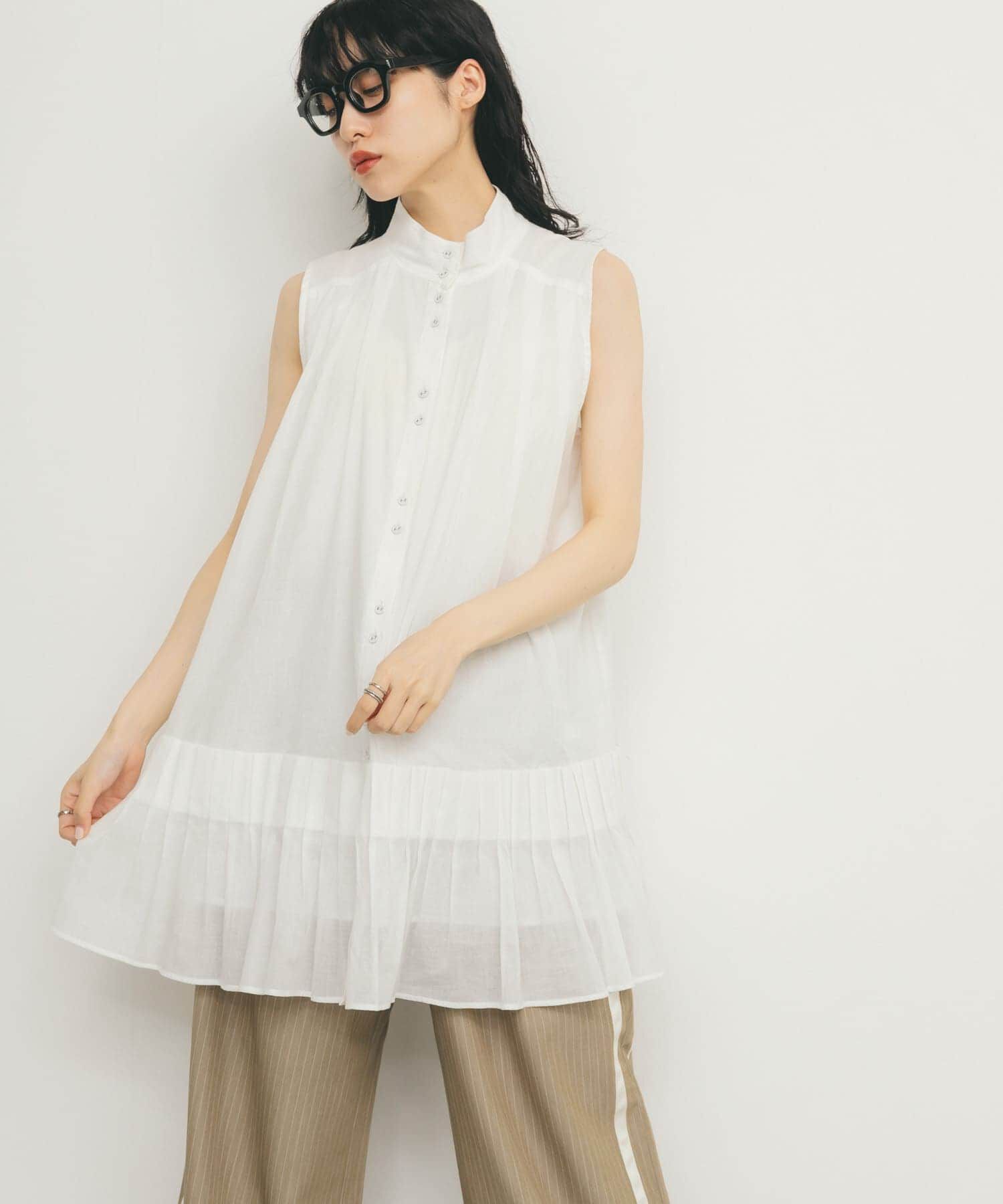  「スリーブレスタックプリーツワンピース」|ワンピース|