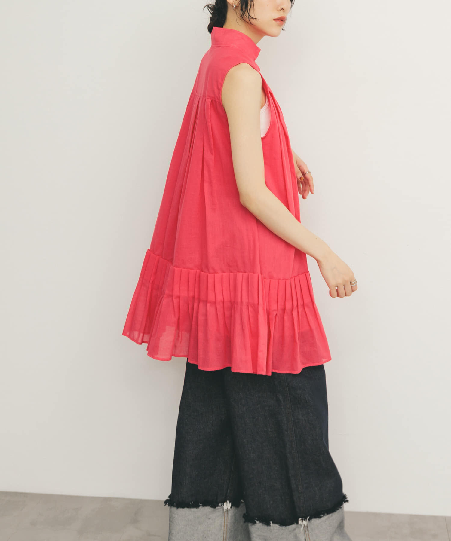  「スリーブレスタックプリーツワンピース」|ワンピース|