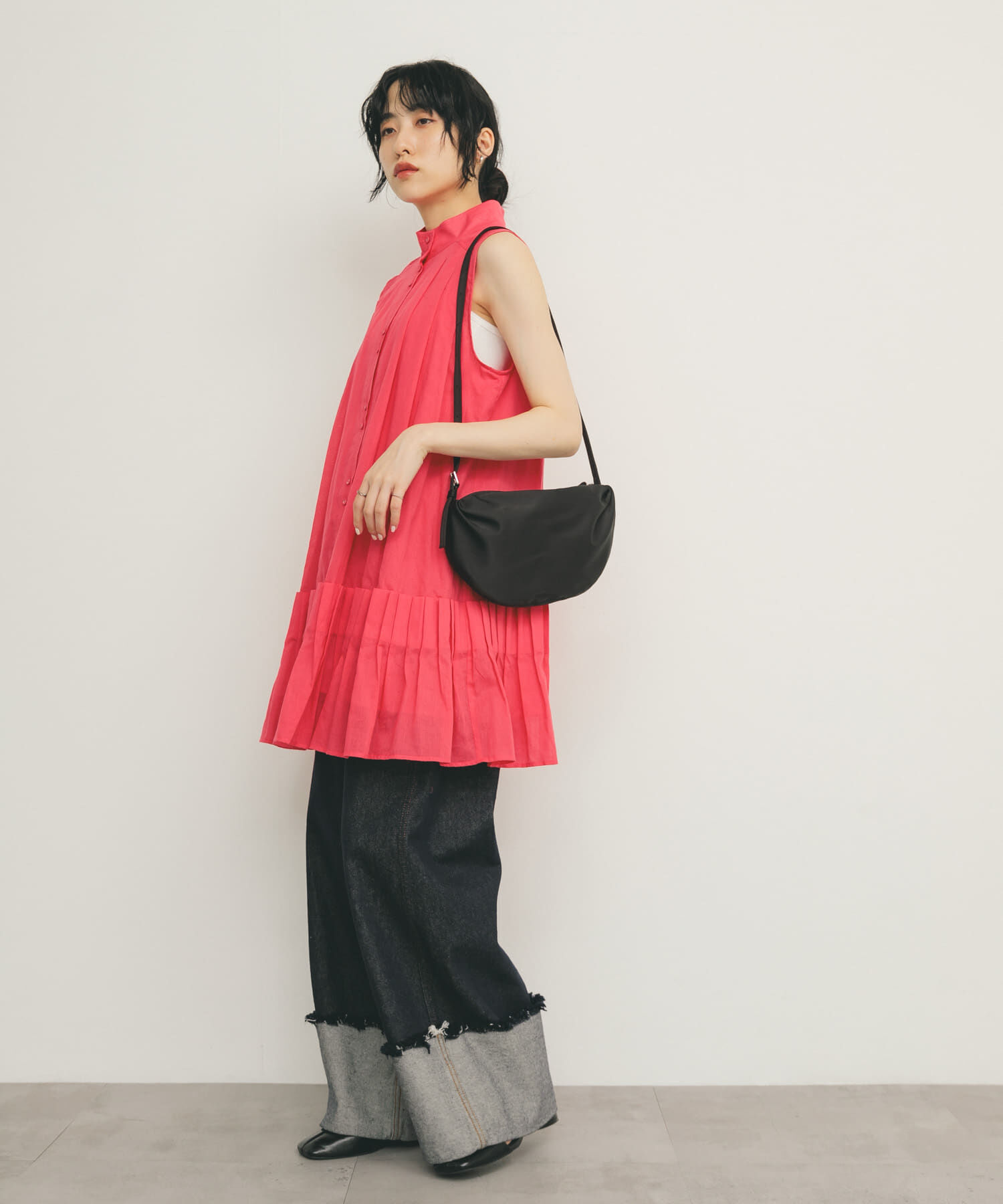  「スリーブレスタックプリーツワンピース」|ワンピース|