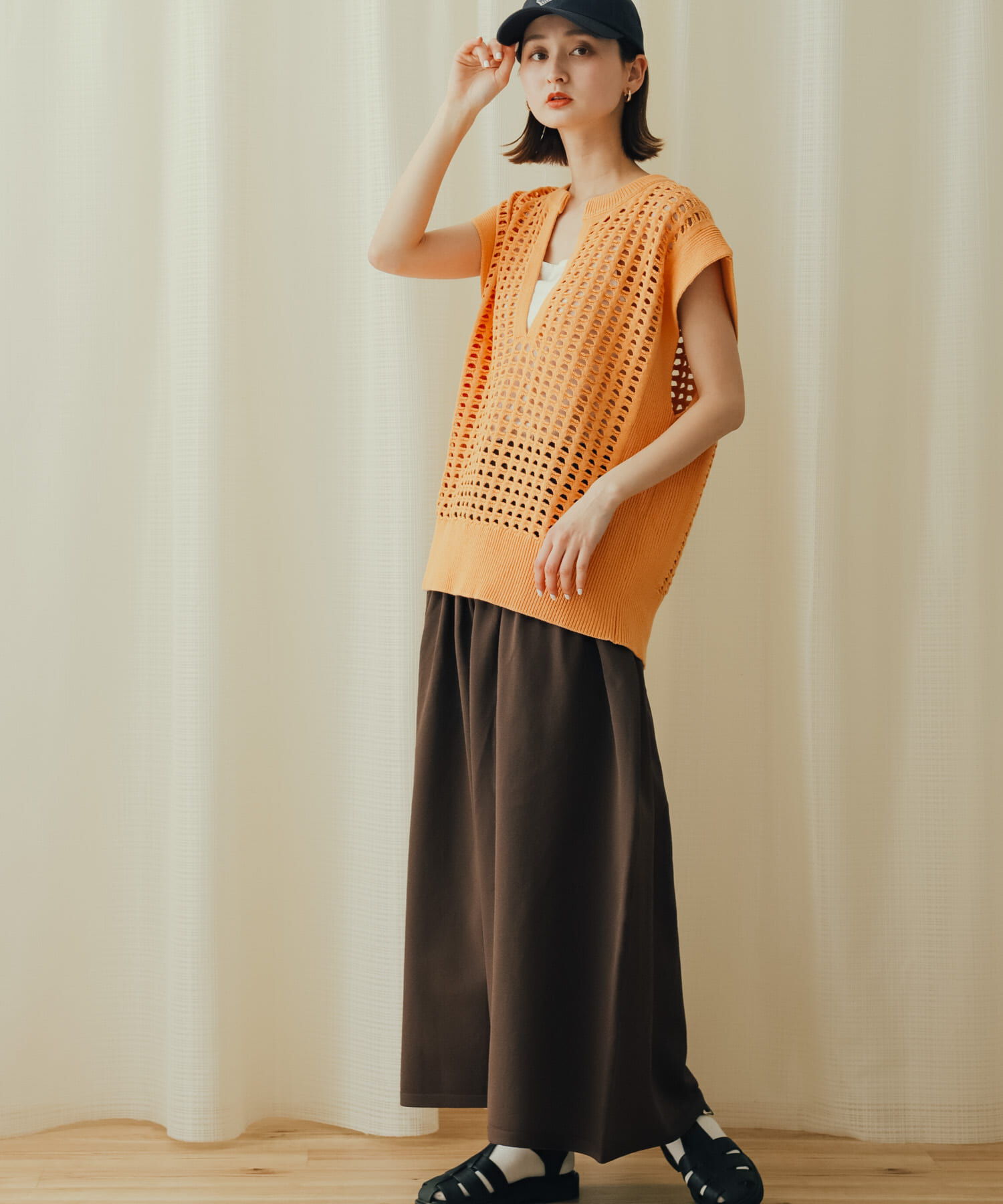 SENSE OF PLACE by URBAN RESEARCH「ギャザーボリュームニットスカート」|スカート|ブラウン