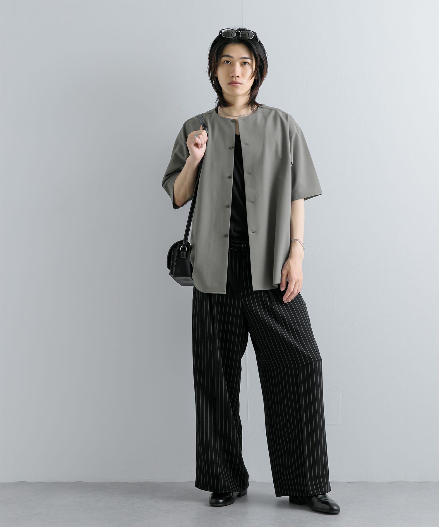 SENSE OF PLACE by URBAN RESEARCH「ノーカラーシャツ(5分袖)」|シャツ・ブラウス|