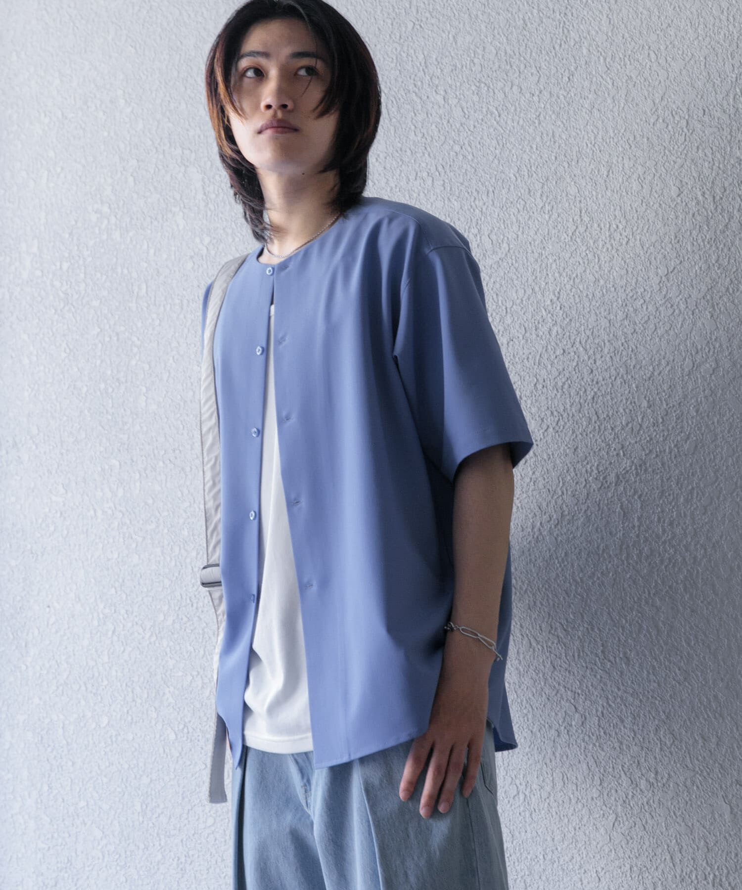 SENSE OF PLACE by URBAN RESEARCH「ノーカラーシャツ(5分袖)」|シャツ・ブラウス|