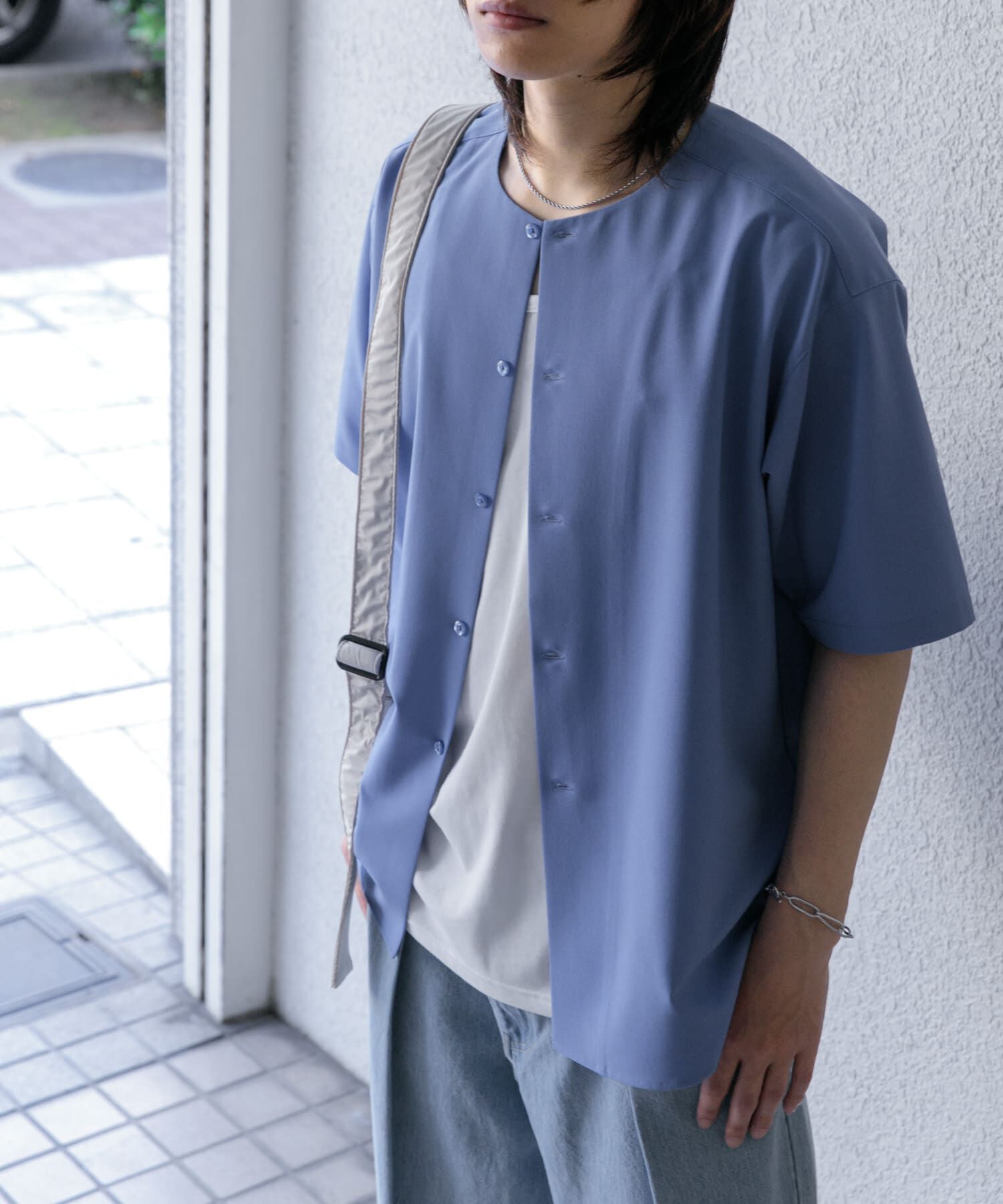 SENSE OF PLACE by URBAN RESEARCH「ノーカラーシャツ(5分袖)」|シャツ・ブラウス|