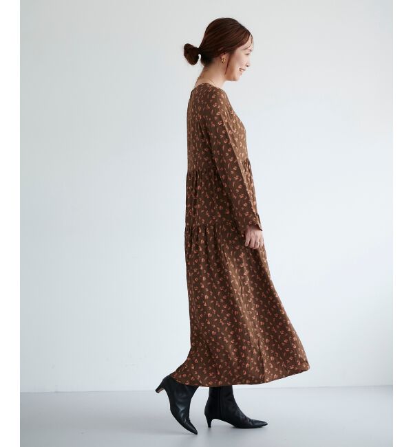 le.coeur blanc「フラワージャガードティアードワンピース」|ワンピース|