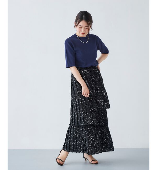 le.coeur blanc「ドットアシメティアードスカート」|スカート|