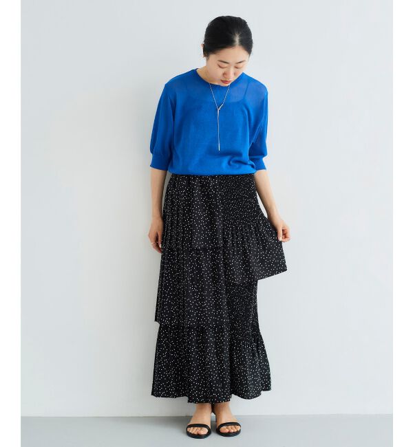 le.coeur blanc「ドットアシメティアードスカート」|スカート|