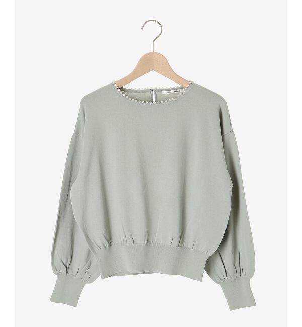 le.coeur blanc「パールネックボリュームスリーブニット」|ニット・セーター|