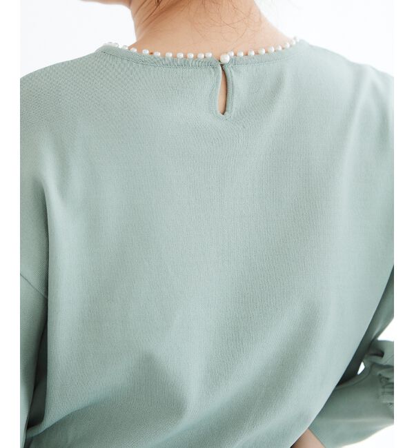 le.coeur blanc「パールネックボリュームスリーブニット」|ニット・セーター|