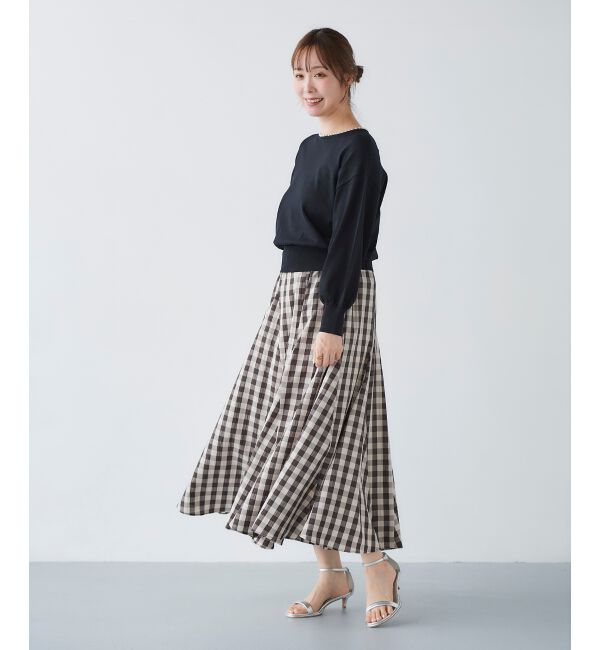 le.coeur blanc「パールネックボリュームスリーブニット」|ニット・セーター|