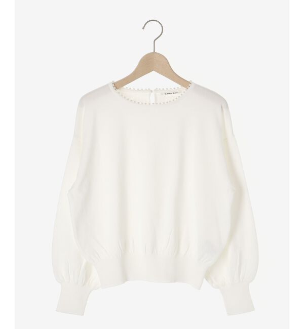 le.coeur blanc「パールネックボリュームスリーブニット」|ニット・セーター|
