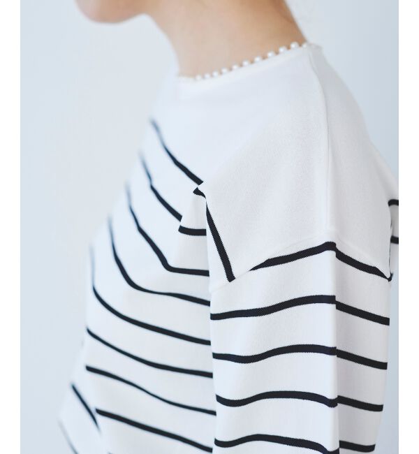 le.coeur blanc「パールネックボリュームスリーブニット」|ニット・セーター|