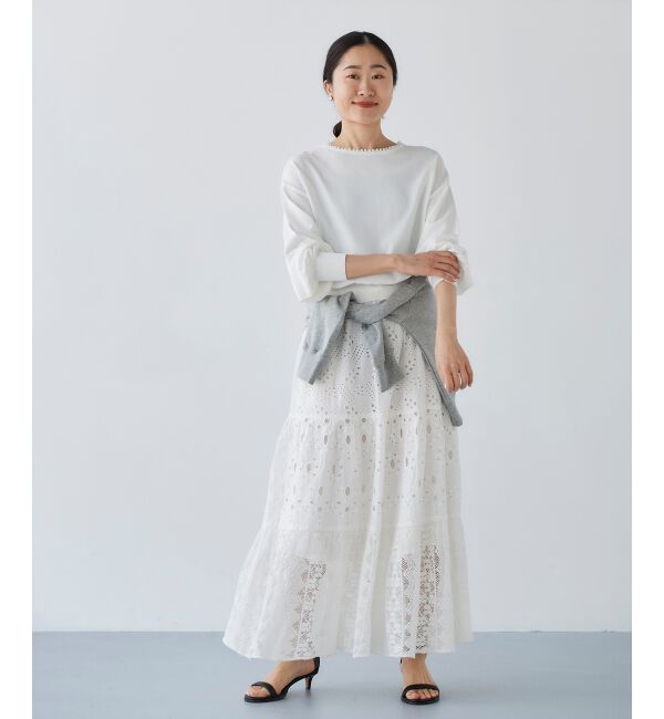 le.coeur blanc「パールネックボリュームスリーブニット」|ニット・セーター|