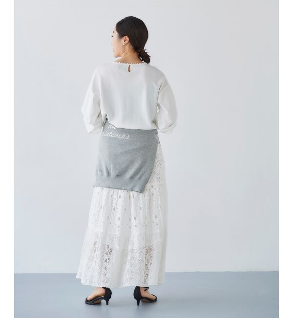 le.coeur blanc「パールネックボリュームスリーブニット」|ニット・セーター|